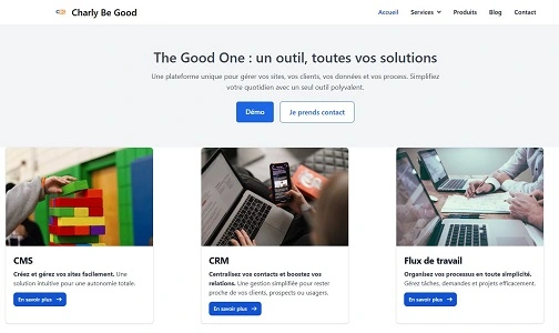Slide 4 - Page représentant une page d'accueil construite par un CMS